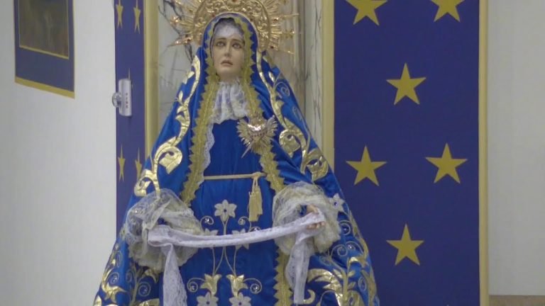 The Virgin with Blue Mantle and Crown: A Symbol of Devotion