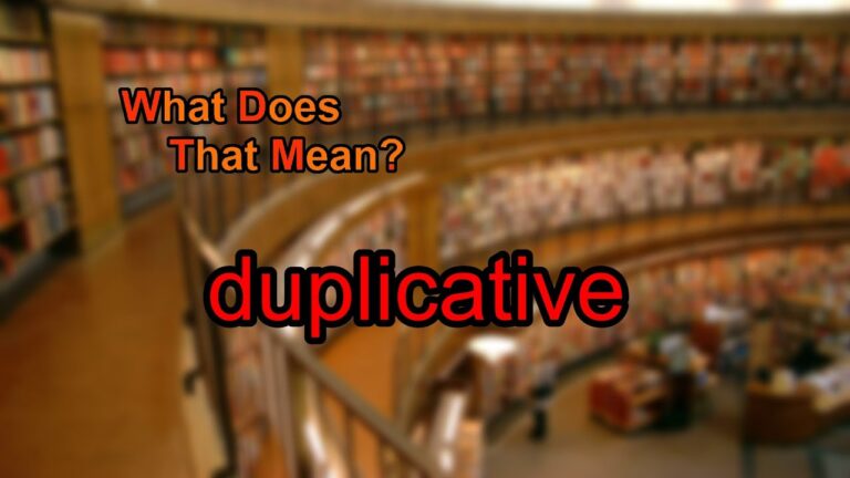 Understanding the Meaning of Duplicative