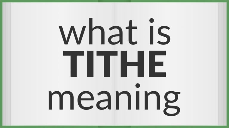 Understanding the Definition of Tithe