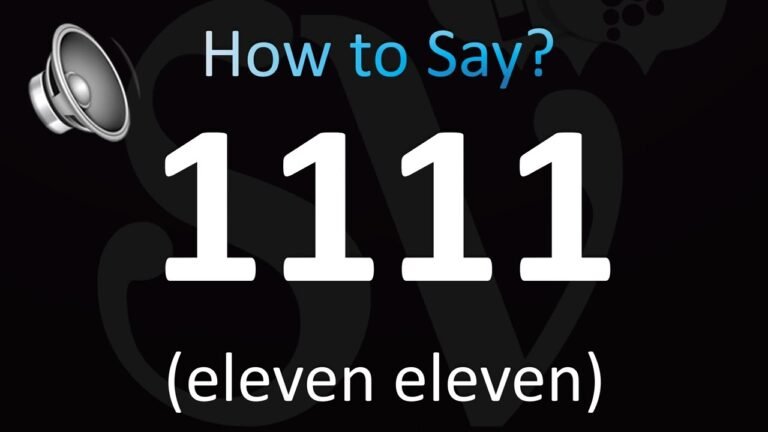 Mastering the Art of Pronouncing 1111 in English