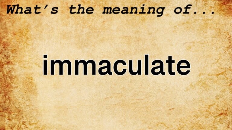 Understanding the Meaning of Immaculate